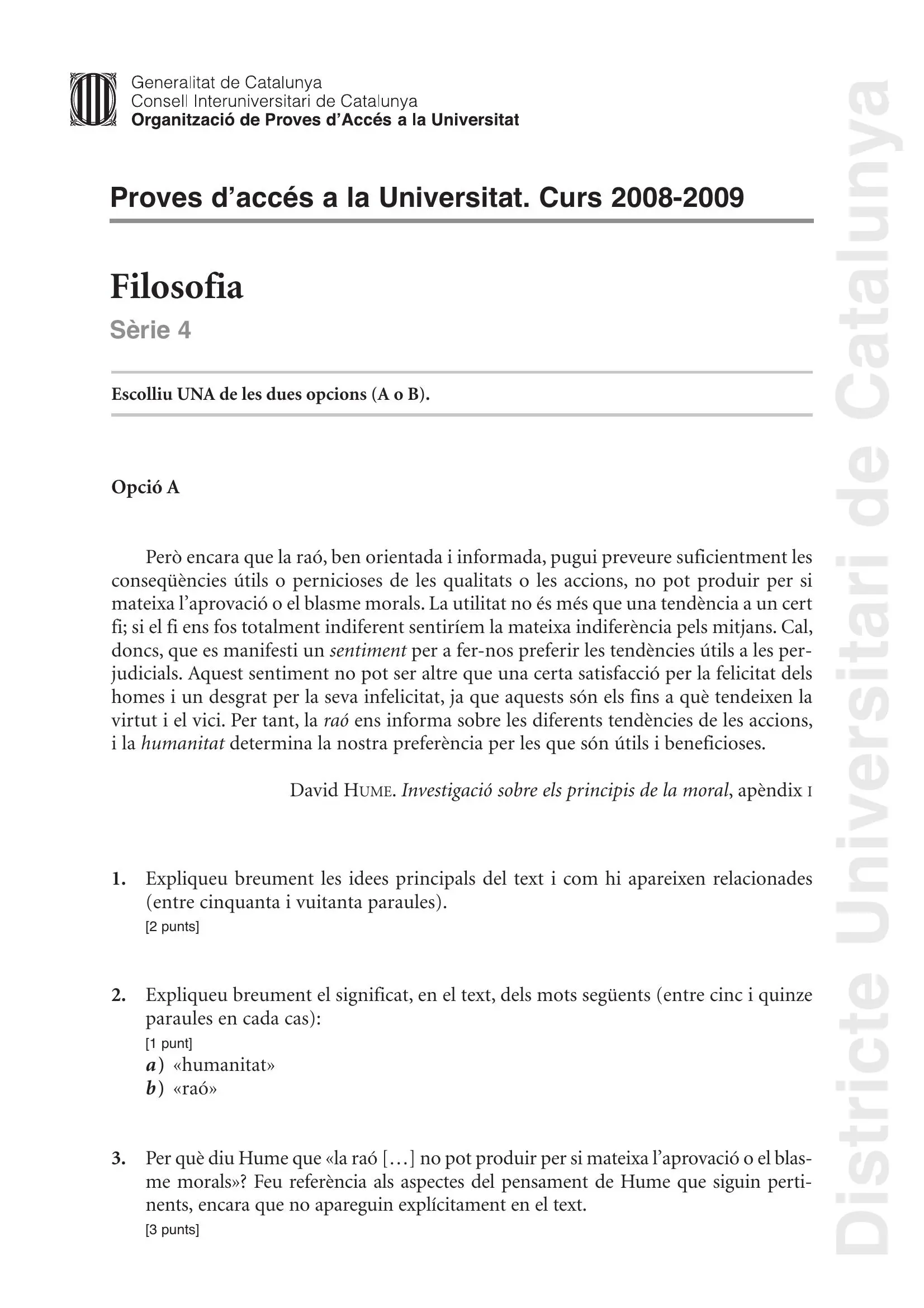 Previsualització de l'examen de Filosofia 2009