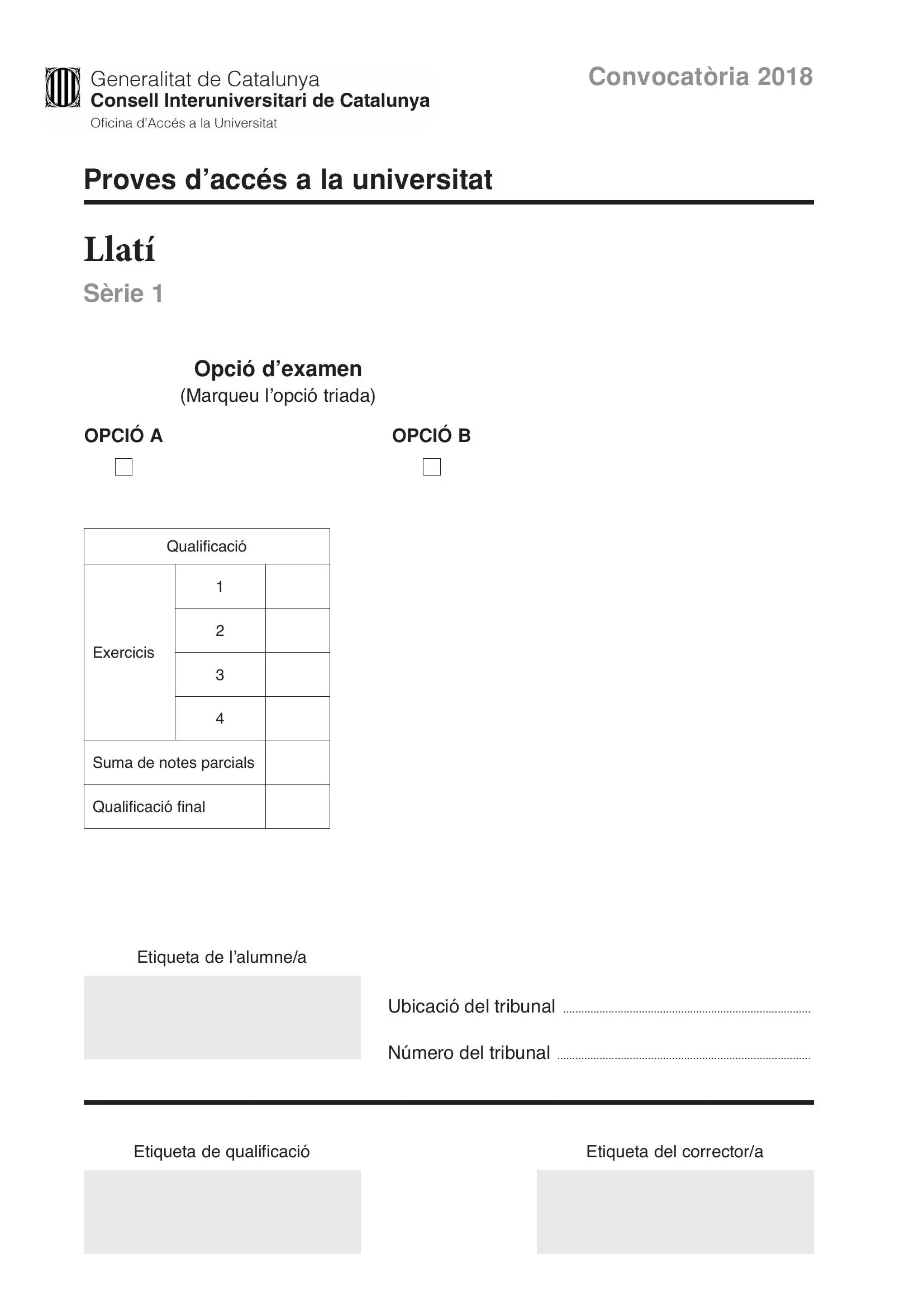 Previsualització de l'examen de Llatí 2018