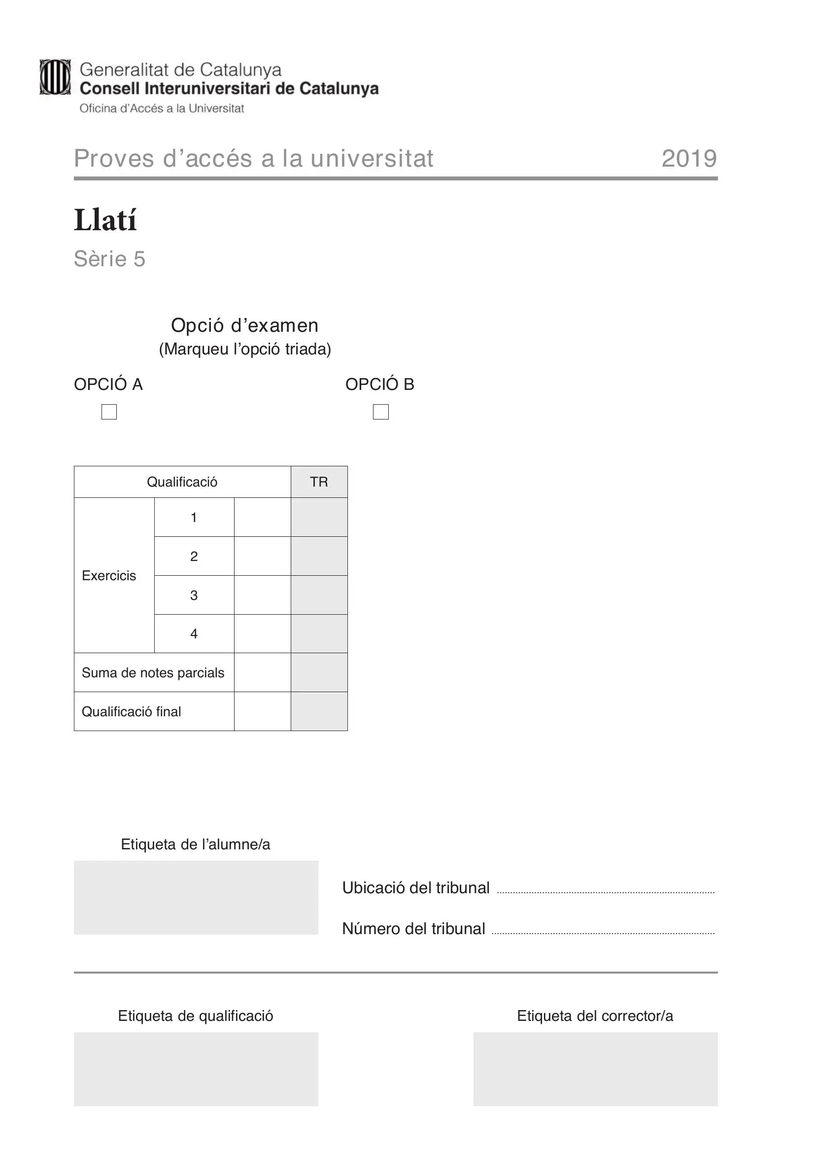 Previsualització de l'examen de Llatí 2019