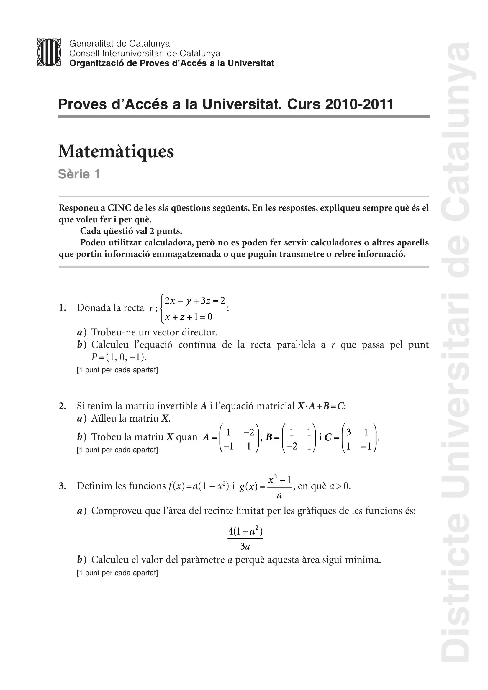 Previsualització de l'examen de Matemàtiques (Científic-Tecnològic) 2011