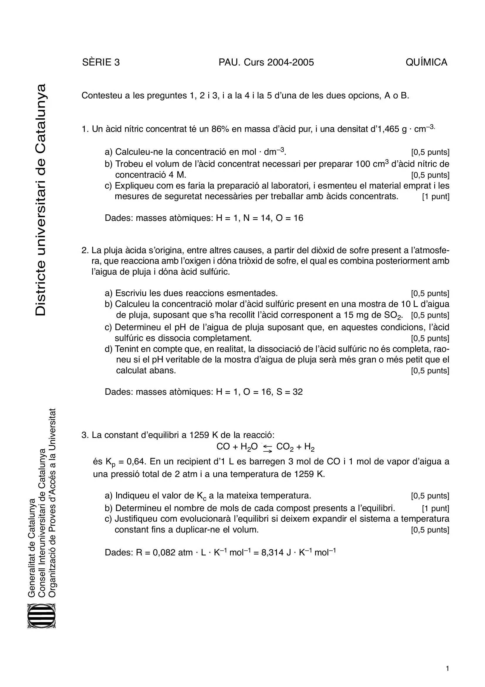 Previsualització de l'examen de Química 2005