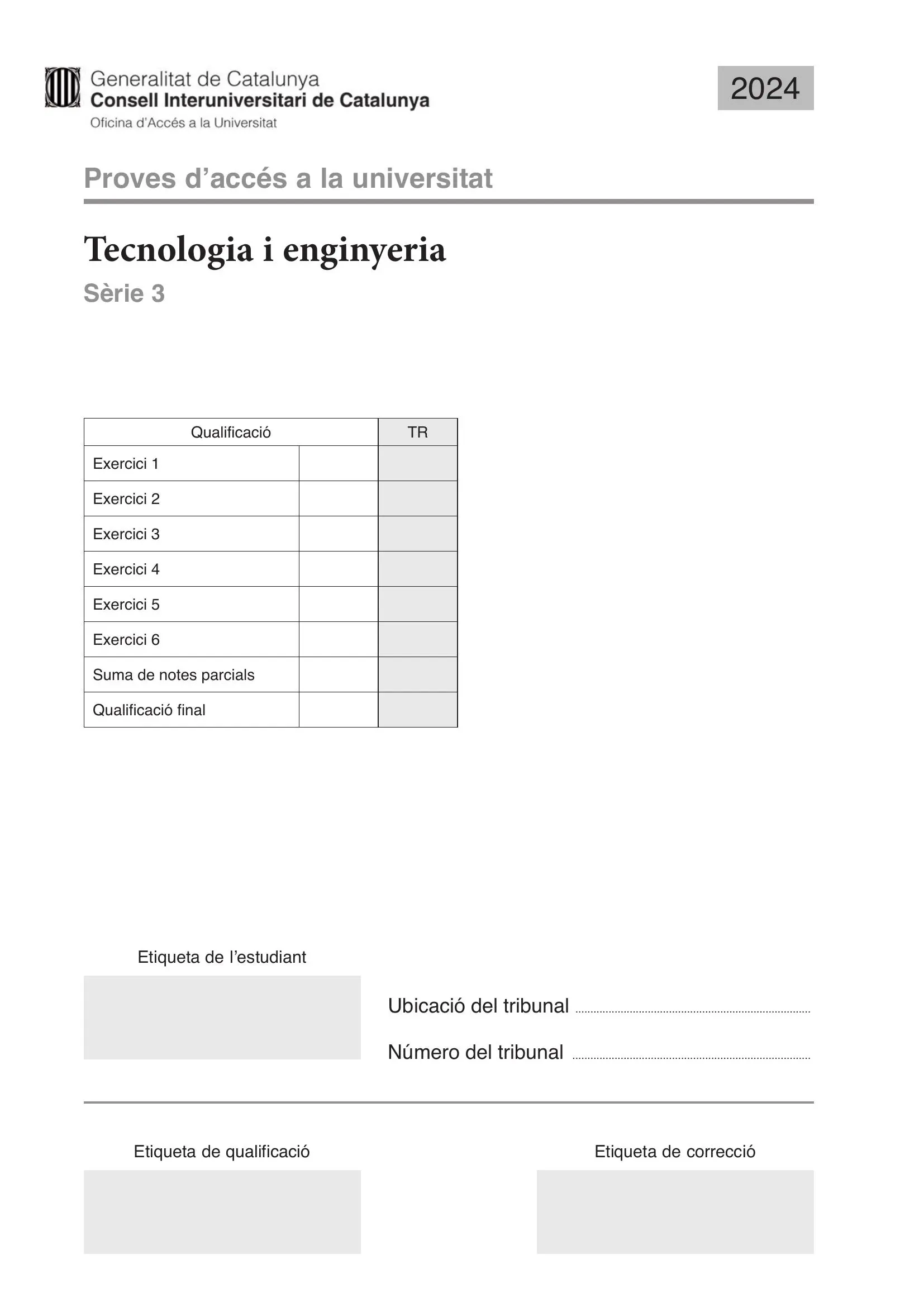 Previsualització de l'examen de Tecnologia Industrial 2024
